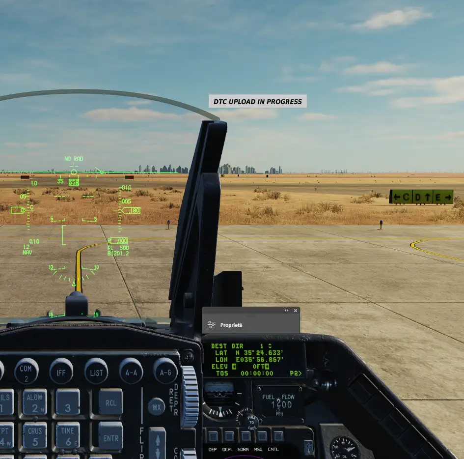Caricamento DTC nel cockpit del modulo DCS