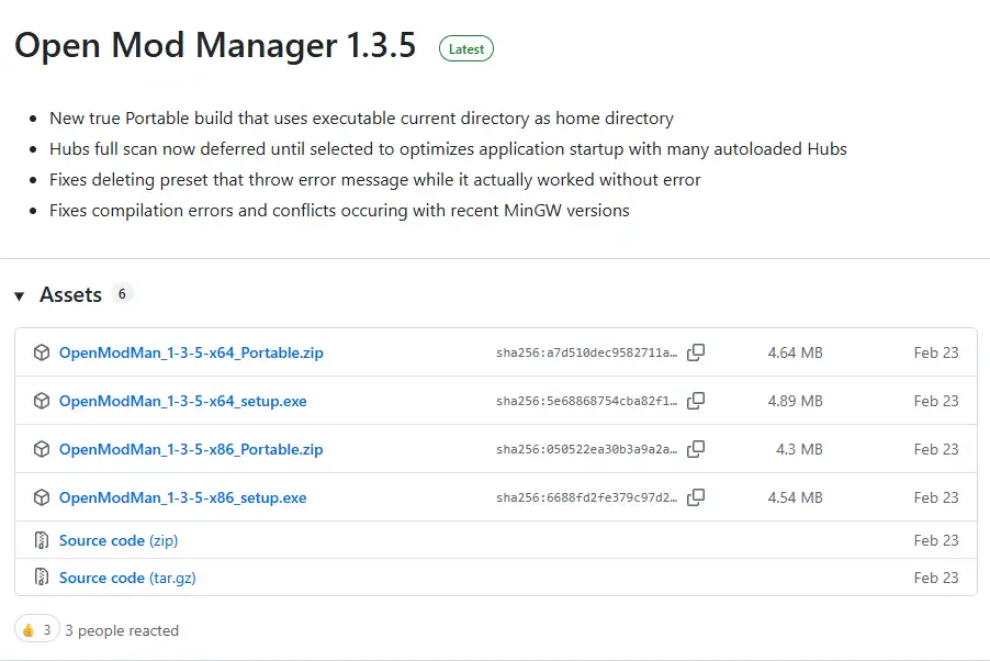 Schema download Open Mod Manager